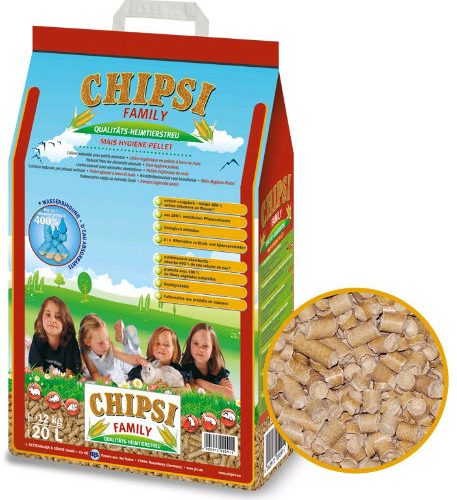 Chipsi family maïs hygiëne pellets 20 l