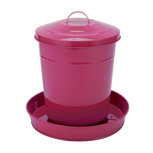 METALEN VOEDERBAK ROZE 4 KG